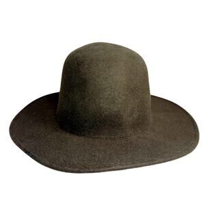 Biltmore for Madewell Brown Wool Felt Dome Fedora Hat Women’s S/M Wide Brim
